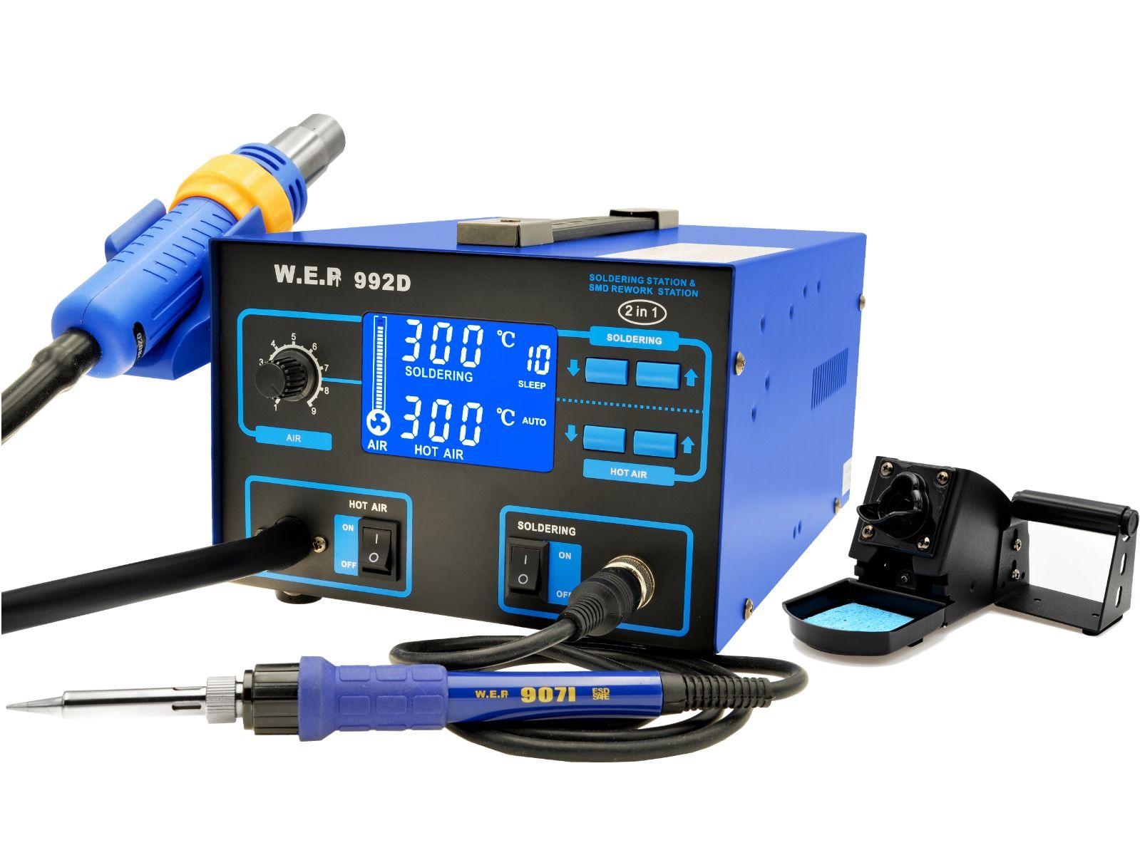 Stacja lutownicza HOTAIR WEP 992D +Odsysacz elektryczny, mata, groty 900M