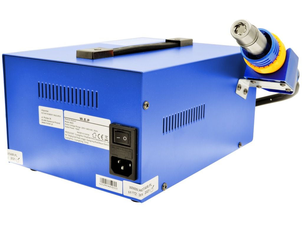Stacja lutownicza HOTAIR WEP 992D +Odsysacz elektryczny, mata, groty 900M