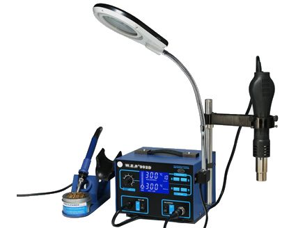 WEP 992D ZESTAW - Stacja lutownicza z uchwytem statyw HOTAIR +lupa z lamp± LED