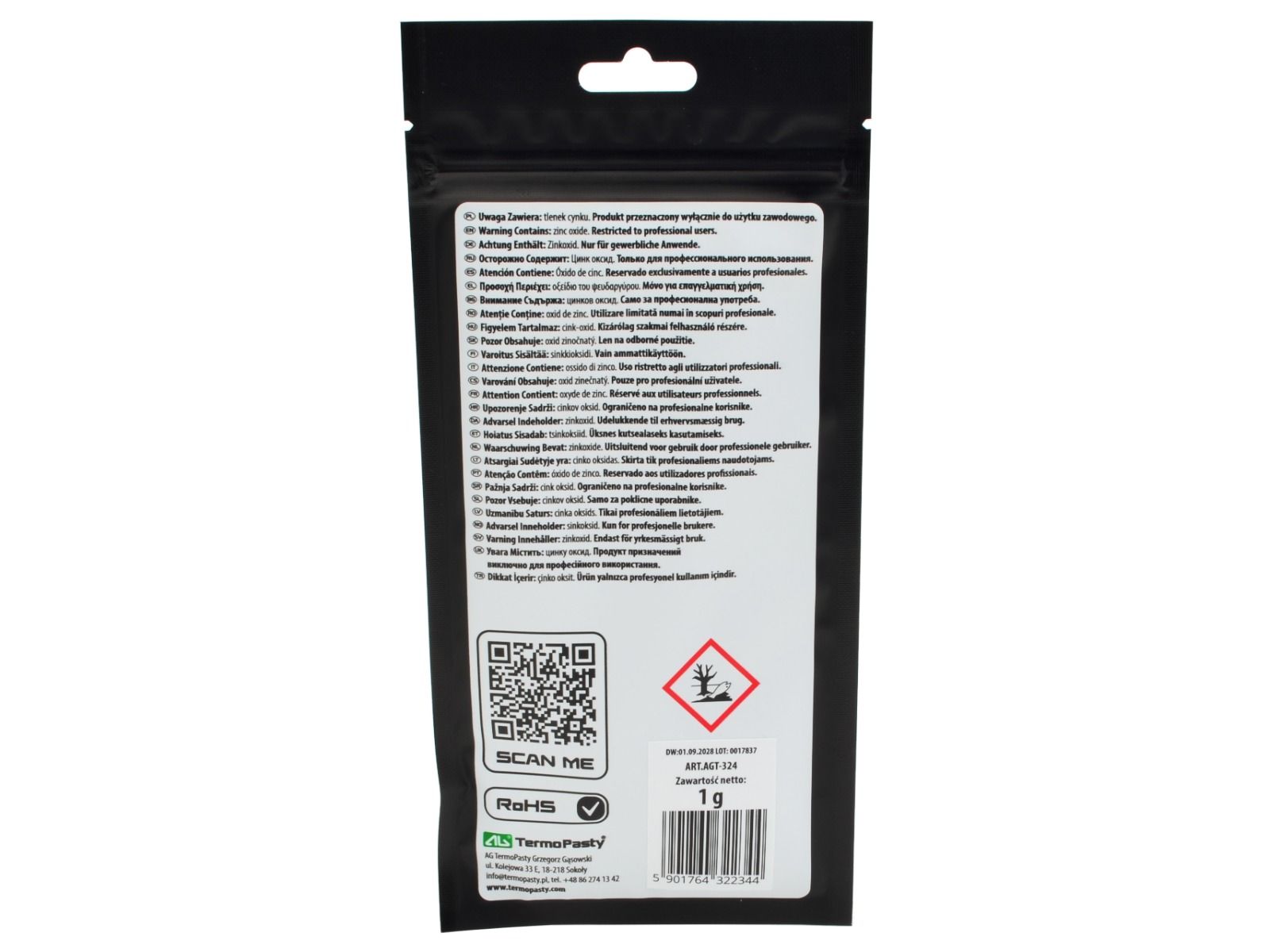 Pasta Termoprzewodząca Carbon 1g 15,2 W/mK chłodzenie CPU/GPU 