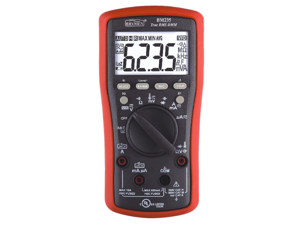 Miernik uniwersalny BRYMEN BM235  TRMS (AC+DC) VFD EF 50kHz pomiar. Temp.