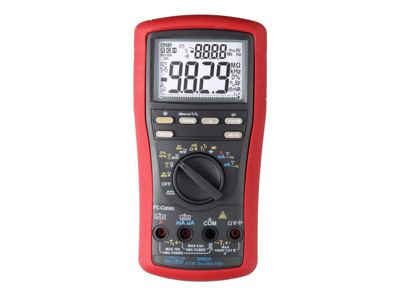 Miernik uniwersalny Brymen BM829s TRMS multimetr T1 T2 dual LCD USB