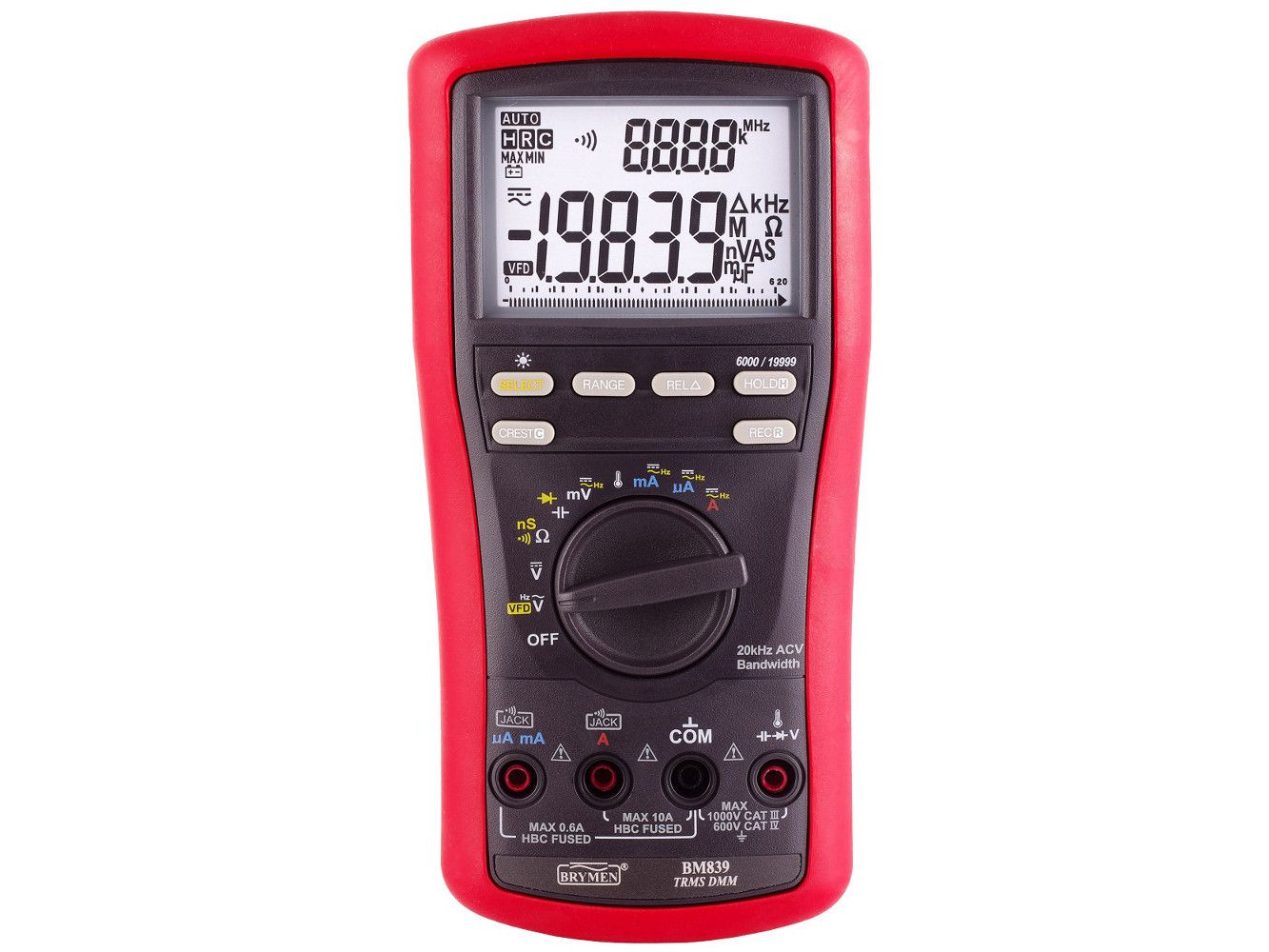 Miernik uniwersalny BRYMEN BM839  TRMS 4 1/2 cyfry VFD & Hz BeepLit ACV 20kHz