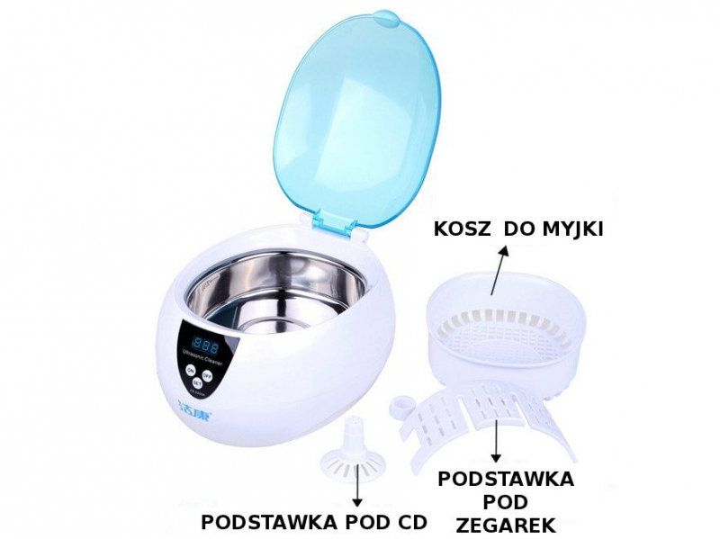 Myjka ultradźwiękowa 0,75l 50W LED CE-5200A z koszykiem i akcesoriami JEKEN ORYGINAŁ