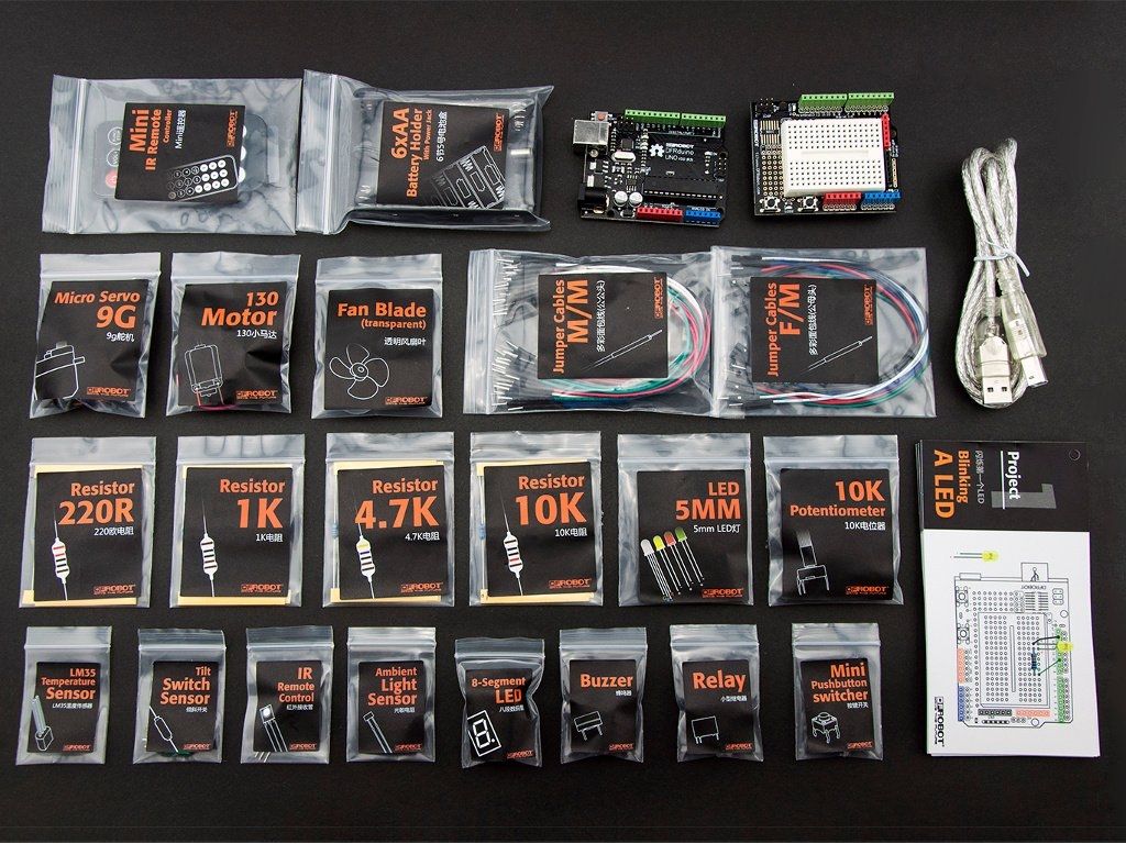 DFRobot Beginner Kit - zestaw dla początkujących użytkowników Arduino v3.0