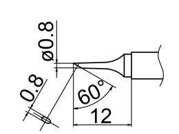 Grot ścięty ukośnie 0.8mm JV-TP15N do stacji iSolder-40  PT AOYUE T12