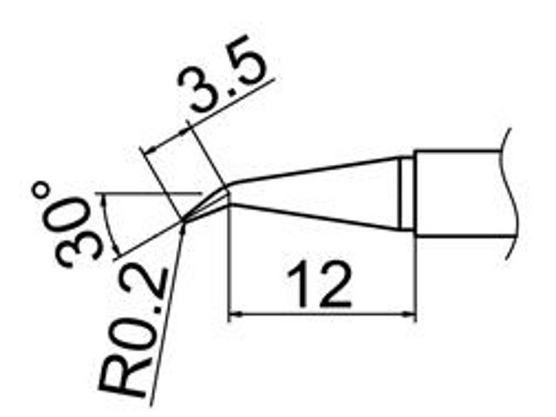 Grot zgięty stożek długi JV-TP27N do stacji iSolder-40 PT AOYUE T12