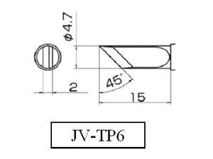 Grot ścięty nóż 4.7mm JV-TP6 do stacji iSolder-40 PT AOYUE T12