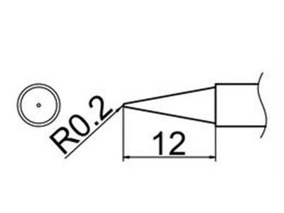 Grot uniwersalny stożek 0.2mm JV-TP9N do stacji iSolder-40 PT AOYUE T12