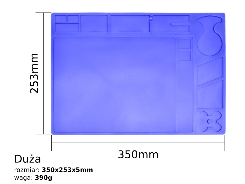 Mata Silikonowa Organizer 35x25cm Odporna na 530°C