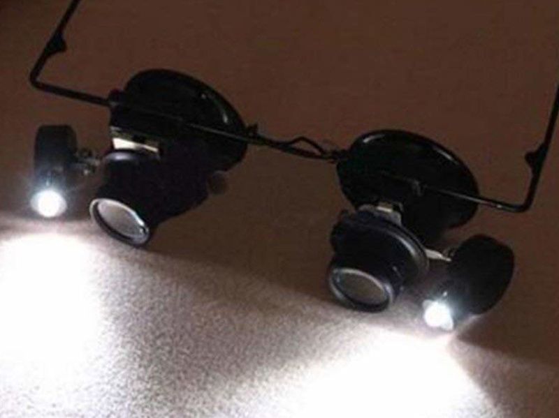 Lupa nagłowna okulary z podświetleniem lupa LED 20x