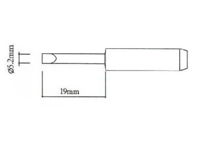 Grot lutowniczy śrubokręt płaski 5.2mm 900M T-S3HQ Black  do stacji WEP AOYUE ZHAOXIN YIHUA PT