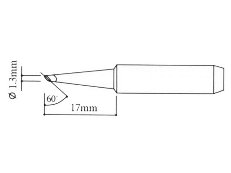 Grot lutowniczy ścięty ukośnie 1.3mm 900M T-S6HQ Black do stacji WEP AOYUE ZHAOXIN YIHUA PT