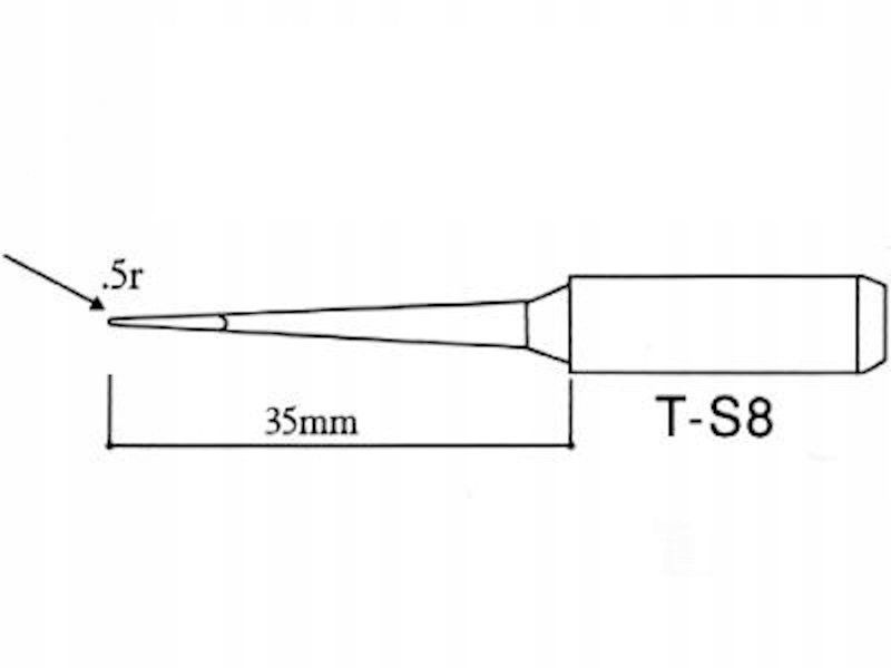 Grot lutowniczy ścięty stożek 0.5mm 900M T-S8HQ Black do stacji WEP AOYUE ZHAOXIN YIHUA PT