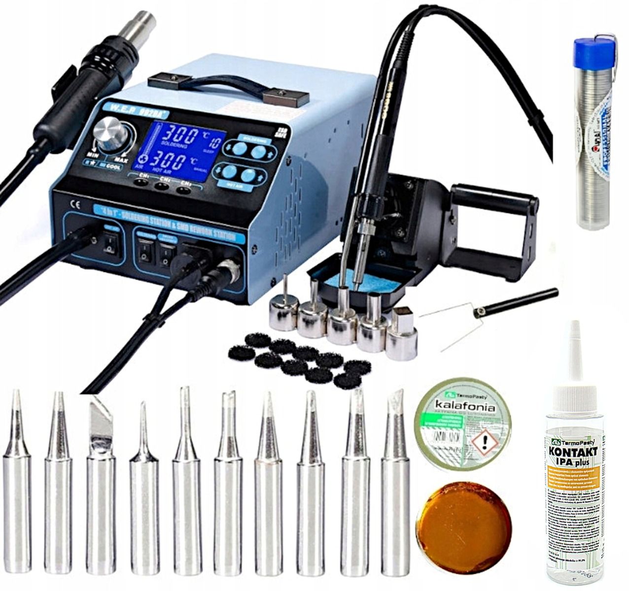 Stacja lutownicza HOTAIR WEP 992DA+ 3 programy pracy + IPA, cyna, groty