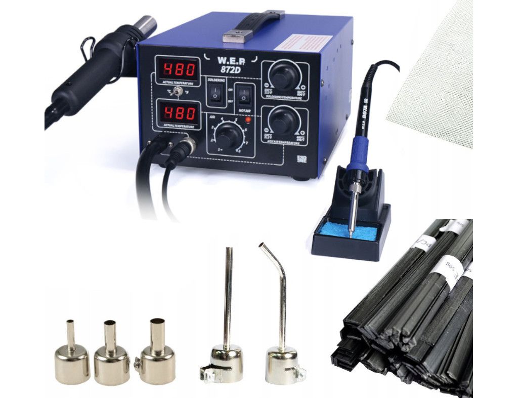 Spawarka plastiku WEP 872D +spoiwa siatka dysze