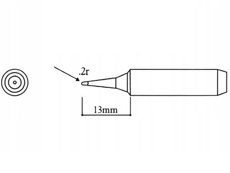Grot lutowniczy stożek 0.2mm 900M T-SIHQ Black T-SI do stacji WEP AOYUE ZHAOXIN YIHUA PT
