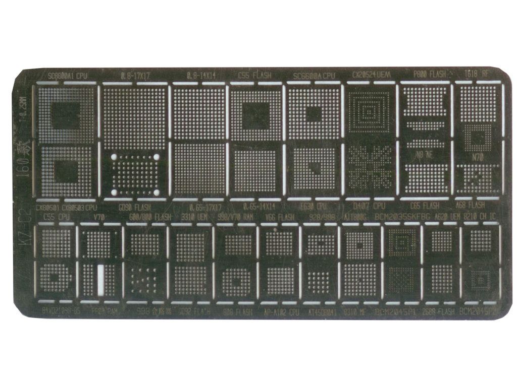 Zestaw sita BGA KZ-C2 160 T= 0,25 mm