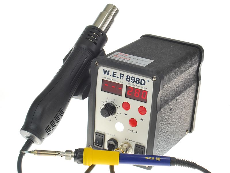 Stacja lutownicza WEP 898D+ hotair z grotówk± 75W