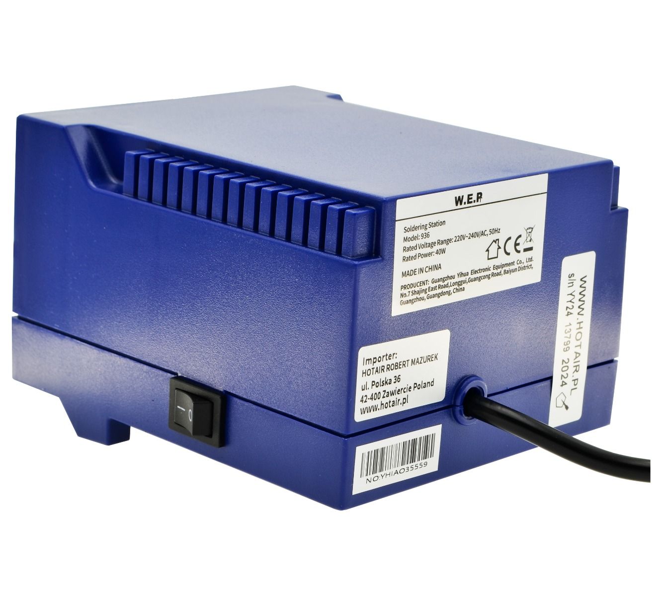 Stacja lutownicza grotowa WEP 936 60W | System ESD Safe | Bogaty zestaw chemii i akcesoriów lutowniczych