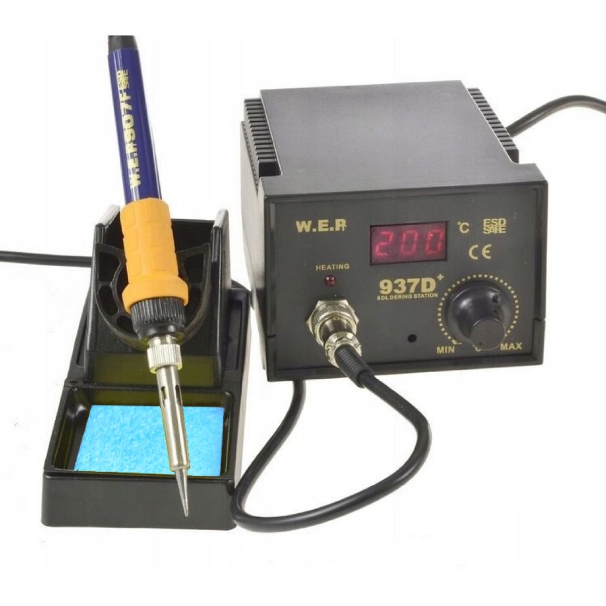 Stacja lutownicza WEP 937D+ 75W LED ESD Safe + Mata ESD, Odsysacz i Zestaw Grotów