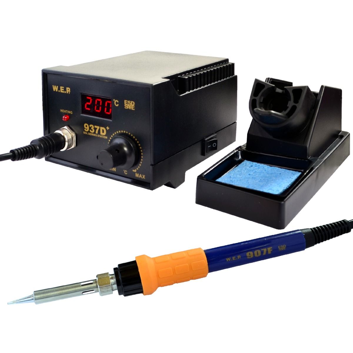 Stacja lutownicza WEP 937D+ 75W LED ESD Safe + Chwytak podciśnieniowy do SMD