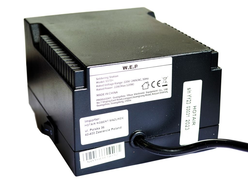 Stacja lutownicza WEP 937D+ mata, flux 223, chwytak