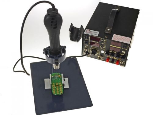 Platforma naprawcza z uchwytem do płyt PCB oraz do kolby