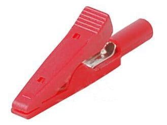 Krokodylek pomiarowy z gniazdem 2mm KK187-BK 50V/30V 10A - Czerwony