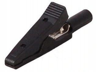 Krokodylek pomiarowy z gniazdem 2mm KK187-BK 50V/30V 10A  - Czarny