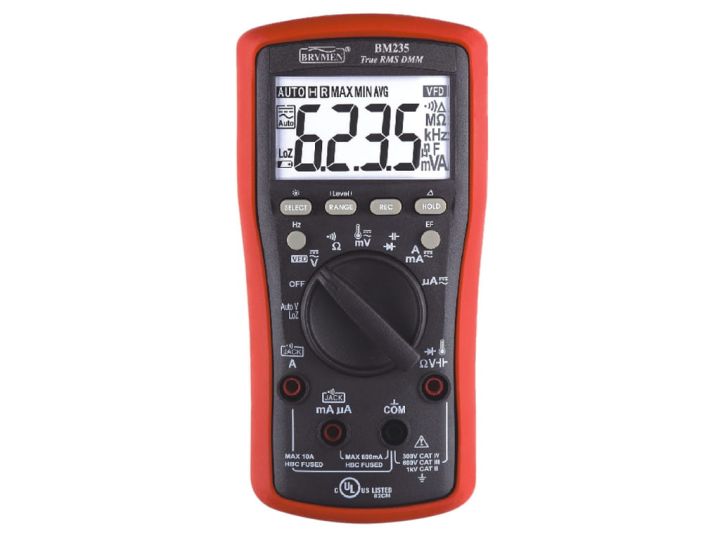 Miernik uniwersalny BRYMEN BM235  TRMS (AC+DC) VFD EF 50kHz pomiar. Temp.