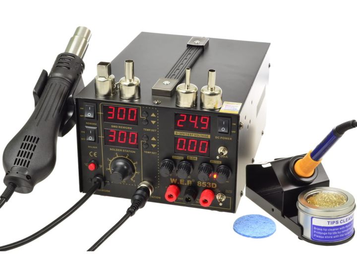 Stacja lutownicza Hotair WEP 853D 5w1 z zasilaczem 15V/1A