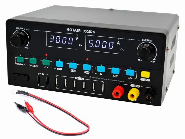 Zasilacz Laboratoryjny HOTAIR 3005D-V 30V 5A 8xUSB precyzyjny