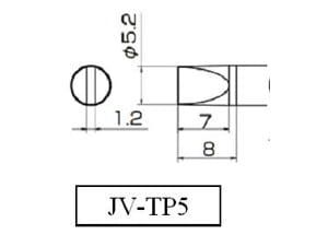 Grot śrubokręt płaski 5.2mm JV-TP5 do stacji iSolder-40 PT AOYUE T12