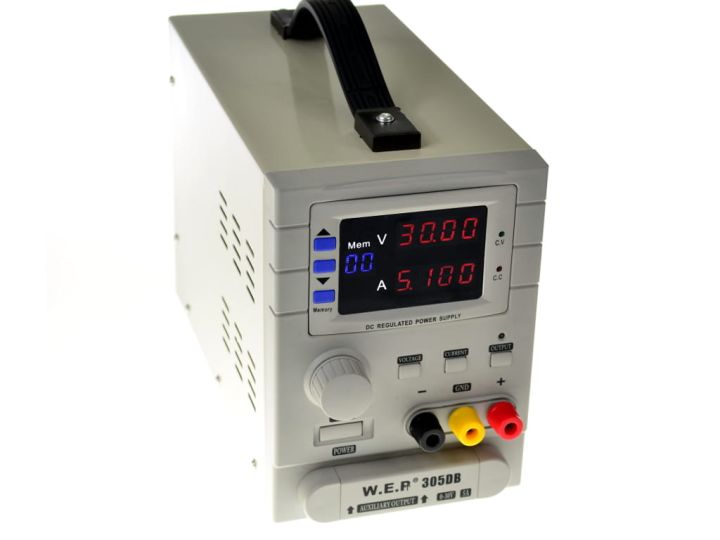 Zasilacz laboratoryjny WEP 305DB 30V 5A 3xOUT +USB +60 pamięci ustawień