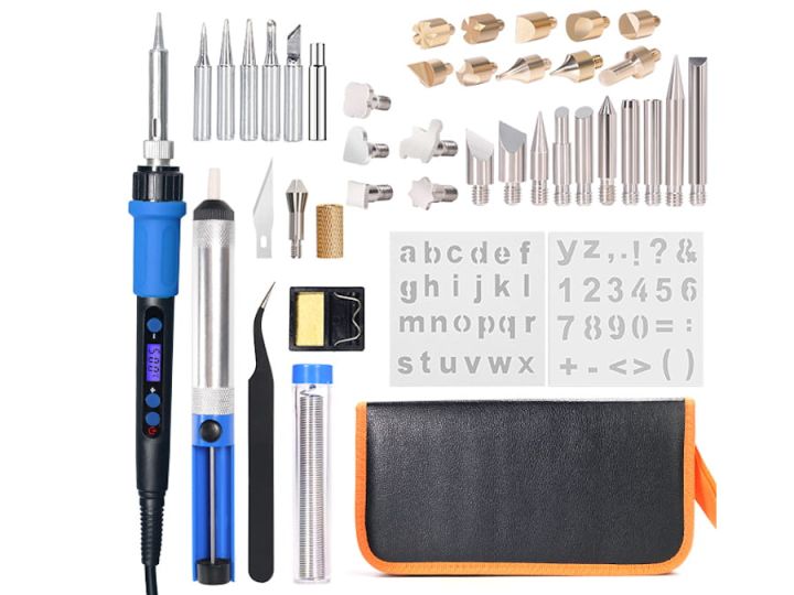 Pirograf wypalarka do drewna 100W  lutownica grotowa zestaw 42 elementów  ddoD1kit1