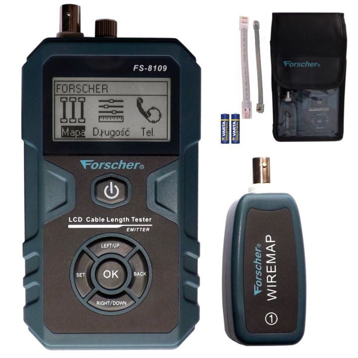 Zaawansowany tester sieci LAN RJ-45 z pomiarem PoE i długości kabla | Forscher FS8109