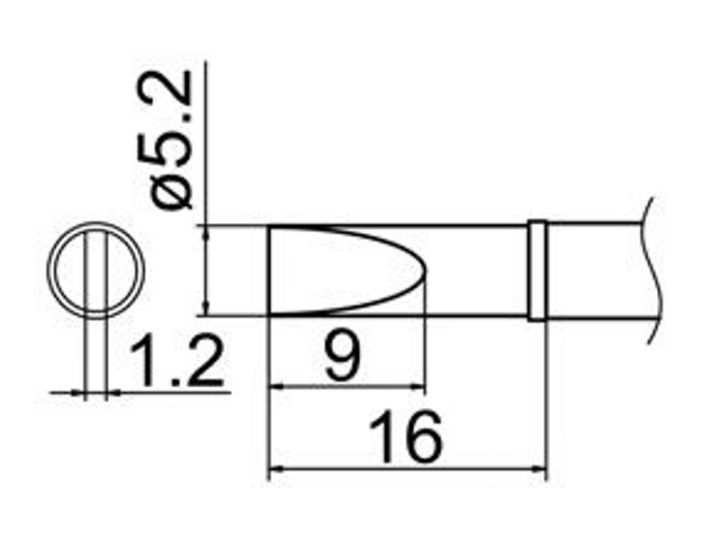 Grot śrubokręt płaski 5.2mm JV-TP24N T12 do stacji iSolder-40 PT AOYUE T12