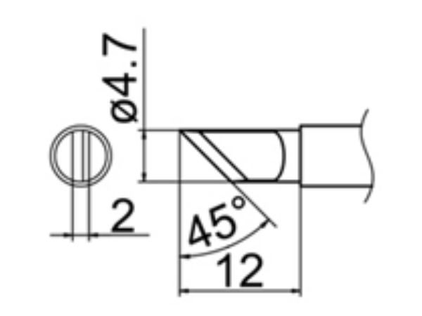 Grot ścięty nóż 4.7mm JV-TP42N do stacji iSolder-40 PT AOYUE T12
