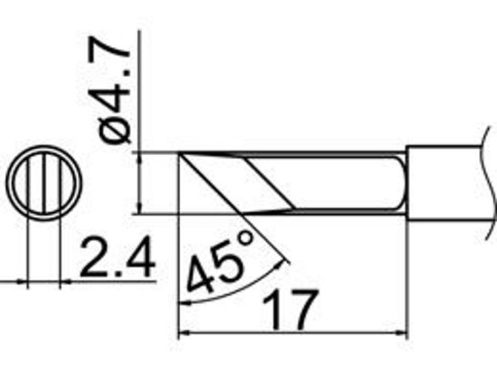 Grot ścięty nóż 4.7mm JV-TP44 do stacji iSolder-40 PT AOYUE T12