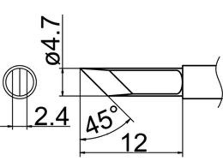 Grot ścięty nóż 4.7mm JV-TP46 do stacji iSolder-40 PT AOYUE T12