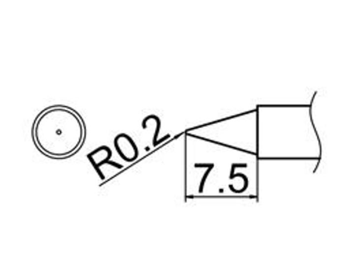Grot uniwersalny stożek 0.2mm JV-TP47N do stacji iSolder-40 PT AOYUE T12