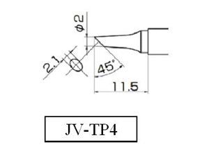 Grot ścięty ukośnie 2mm JV-TP4N do stacji iSolder-40 PT AOYUE T12