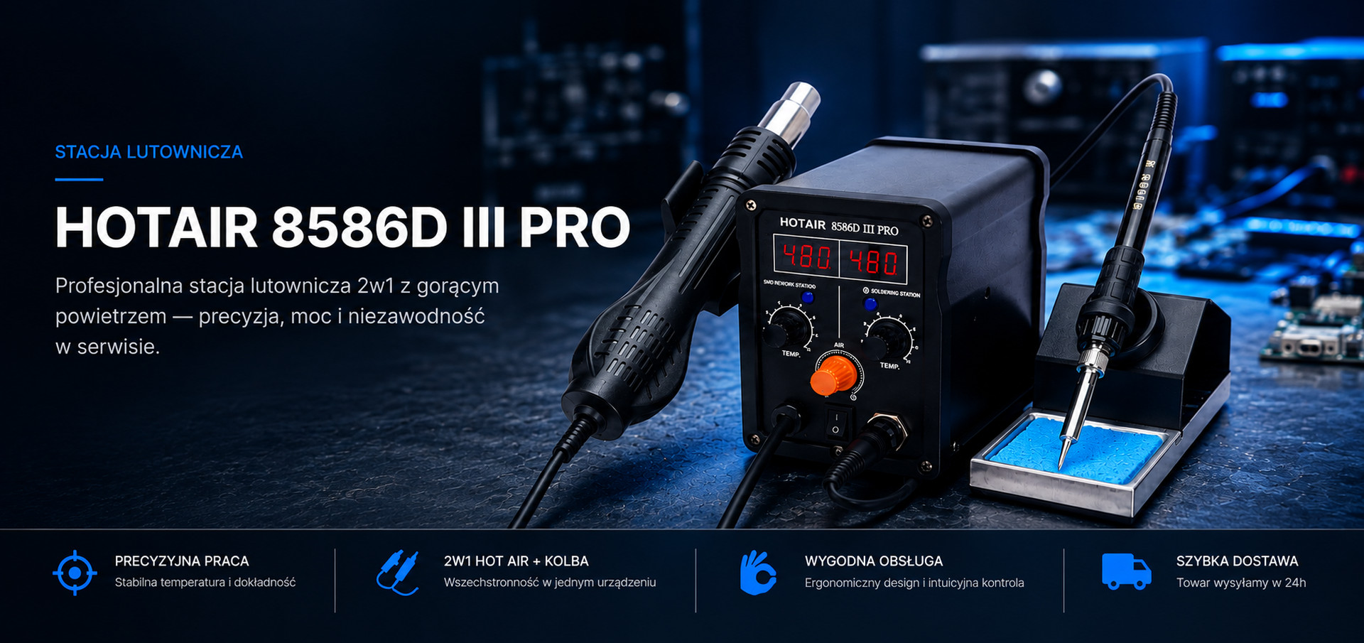 HOTAIR 8586D III PRO Stacja lutownicza